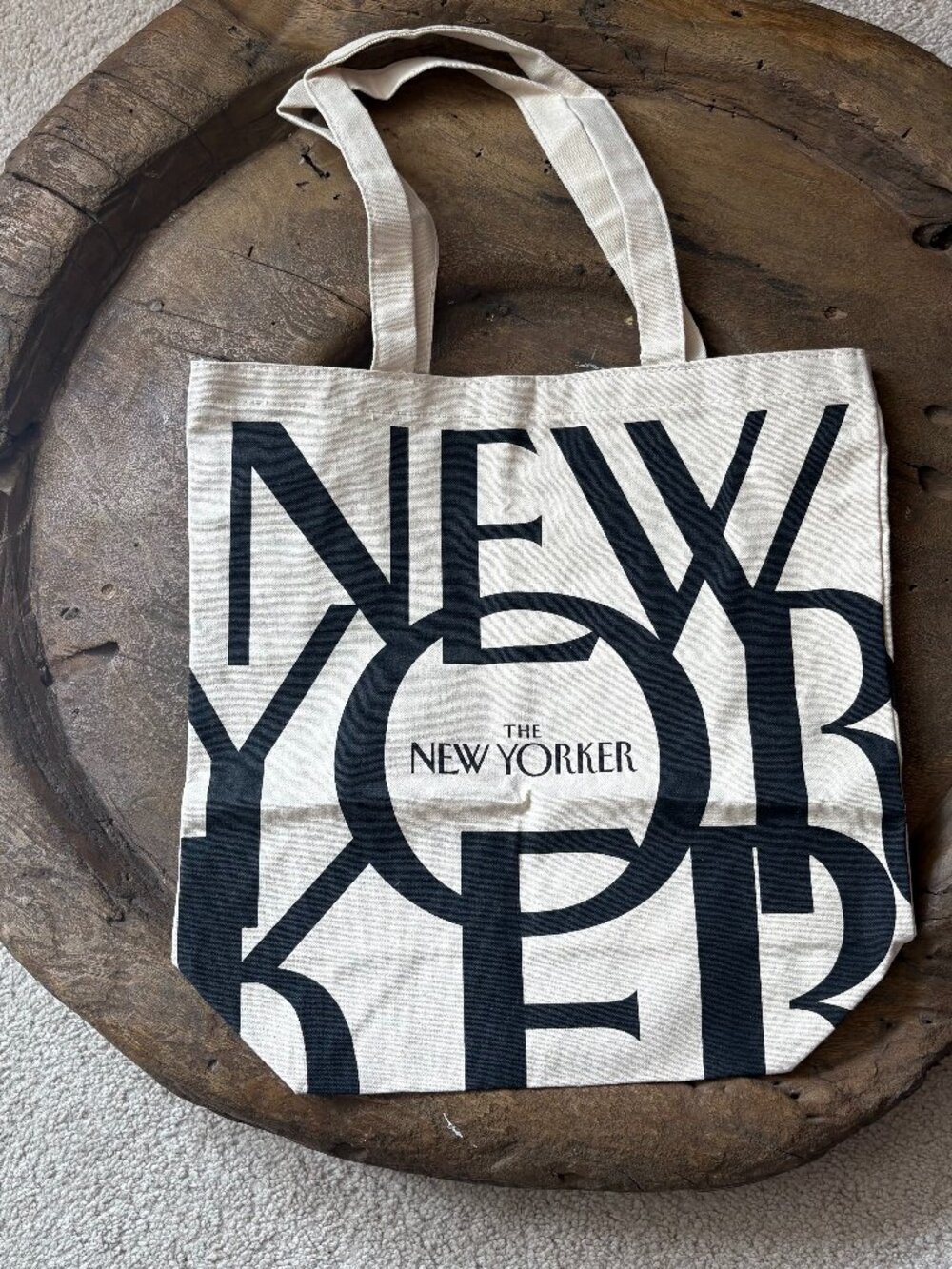 The New Yorker magazine cotton canvas double handled tote bag 15 x 15 x 5 inches